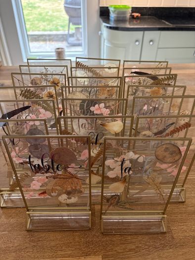 Pressed flower table numbers