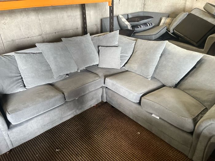 Grey corner sofa L shaped couch set furniture