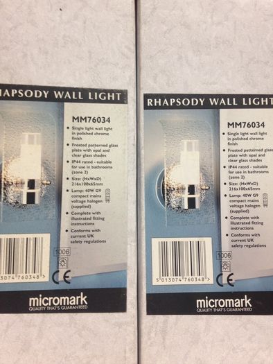 Bathroom Wall Lights IP44 Rated