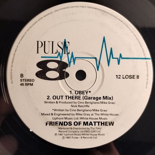 Friends Of Matthew - Out There! - Pulse-8 Records - ORIGINAL Official PRESSING! QUALITY Easrly 90s BREAKS! Condition EXCELLENT!