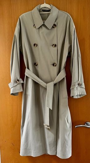 Trench Coat- Light Beige/Green