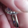 Silver 925 Cluster Ring with Lab Blue Opal CZ. Image 5