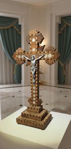 antique marquetry cross