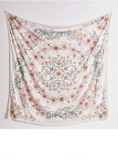 NEW SALE |  Bohemian Tapestry Wall Hanging, Mandala Flower Medallion Hippie Tapestry with White Aesthetic Wreath Design, Psychedelic Hippie Wall Decoration Ceiling for Bedroom Dorm 150 x 170 cm