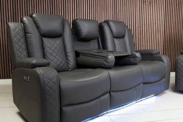 Ashbyrne electric Recliner Sofa 3+2 Dark grey