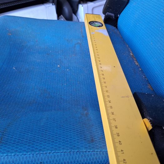 Used Double Passenger Van Seat with Seatbelts Blue Fabric Minibus Bench