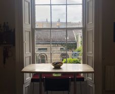 Marble Bar Table and 3 Mid Century Bar Stools