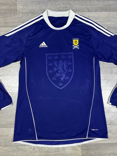 Vintage 2010 Adidas Scotland Long Sleeve Home Jersey Shirt Mens Medium