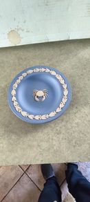 Vintage Wedgwood blue jasperware pin tray or small dish