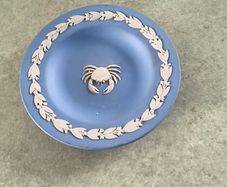 Vintage Wedgwood blue jasperware pin tray or small dish
