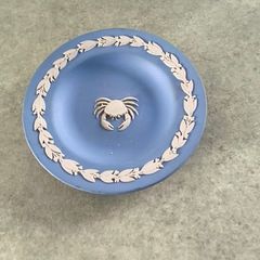 Vintage Wedgwood blue jasperware pin tray or small dish