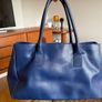 Furla Navy Blue Saffiano Leather Tote Bag Image 6