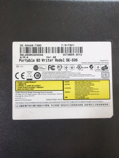 Samsung blu Ray writer dvd