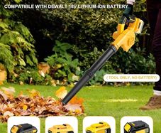Cordless Leaf Blower Compatible with DeWalt 18V DCB180-201 Batteries (Tool Only, without Battery or Charger, 18,500 RPM, 3.5 m min, Screen, 1.55 kg