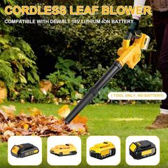 Cordless Leaf Blower Compatible with DeWalt 18V DCB180-201 Batteries (Tool Only, without Battery or Charger, 18,500 RPM, 3.5 m min, Screen, 1.55 kg