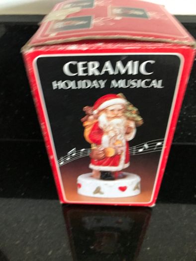Vintage Ceramic Musical Santa