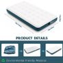 Camping Air Mattress, Raised Flocked Surface Air Mattress with Carry Bag Easy to Inflate Durable Blow Up Bed Portable Inflatable Air Bed for Tents Travel Home Guests, 330lb MAX Image 3