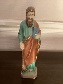 Vintage Chalk Statue of St Jude.