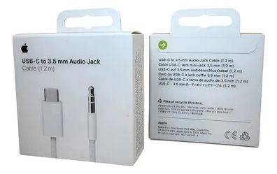 Original Apple USB-C to 3.5 mm audio jack cable, 1.2 m, A3299