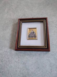 1980s SMALL Chromolithography on 23k Gold Foil of  Sacre Coeur PARIS France
