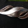 Vintage Sterling Silver 925 Twist Leaf Blade Pendant Long Necklace 7,1g length - 20" Image 4