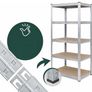 Heavy-Duty Shelving Unit, 5 Tiers, HWD: 200 x 90 x 60 cm, Silver up to 875 kg, basement & garage, storage rack, steel Image 6