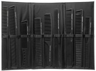 main image for ad 9pcs Professional Carbon Combs Anti Static Hair Styling Comb Set With Pouch