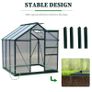Clear Polycarbonate Greenhouse Large Walk-In Green House Garden Plants Grow Galvanized Base Aluminium Frame w/ Slide Door (6 x 6ft) Image 4