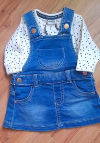 Denim dungaree dress