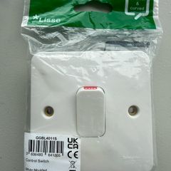 Schneider Electric Lisse White Moulded - Single High Current Light Switch, Double Pole, 50 A, GGBL4011S, White