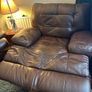 Brown leather recliner for sale in good condition. Image 2