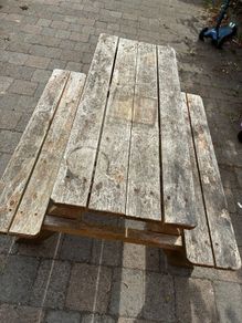 kids garden bench and table