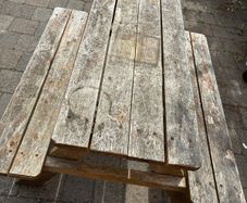 kids garden bench and table