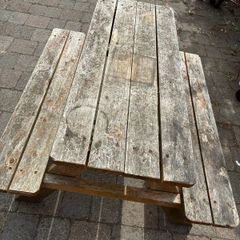 kids garden bench and table
