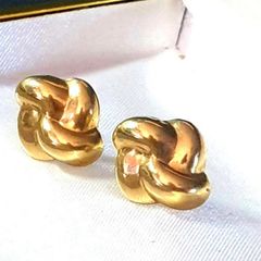 Vintage Hallmarked 9ct Gold 'Knot' Earrings