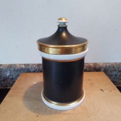 Portmeirion Black/Gold Canister 1960's-1970's