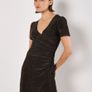 APRICOT Metallic Bodycon Wrap Mini Dress. Size 10 Image 6