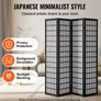 Room Divider, 4 Panel Japanese Room Divider, Wood Folding Privacy Screen Indoor, Japanese Partition Dividers Portable Decoration Screens, for Room Separation Home Office Restaurant & Bedroom Image 2