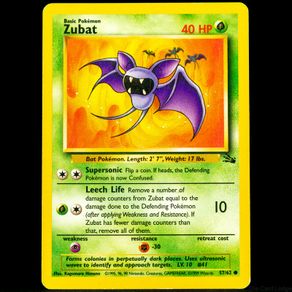 Zubat 57/62 Common WOTC Fossil 1999 Pokemon Card Vintage