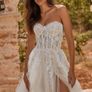Riki Dalal Jupiter Wedding Dress Size 8 Corset A-Line Slit + Veil Image 2