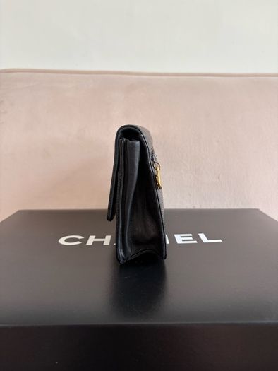 chanel Vintage WOC clutch Black Caviar Gold Hardware