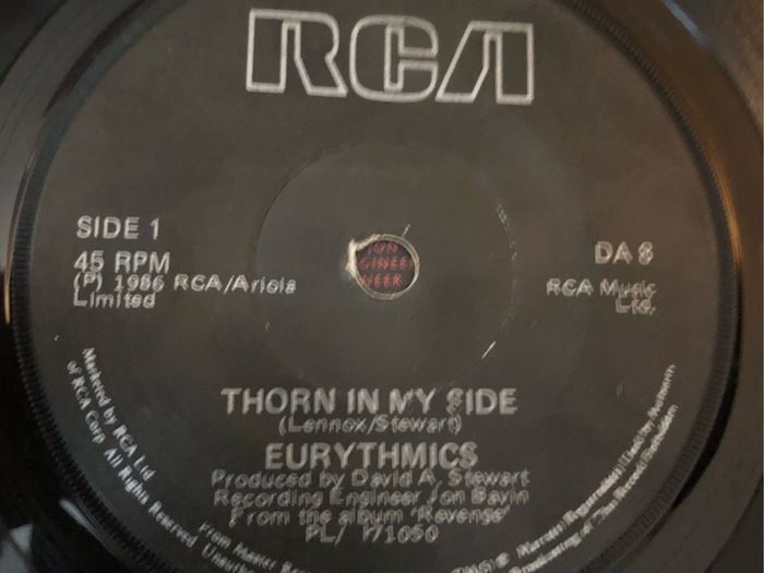 Eurythmics - Thorn In My Side (1986) Irish 7"