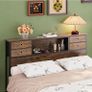 King Size Bed Headboard with Storage, Freestanding Headboard with 4 Fabric Drawers & Shelves, Adjustable Bed Frame Connectors, Bedroom Bookcase Headboard Image 6