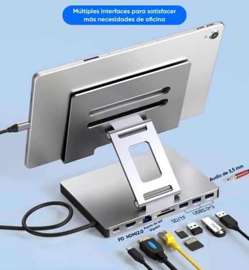 9 in 1 USB C Hub Docking Station Hdmi Stand Tablet