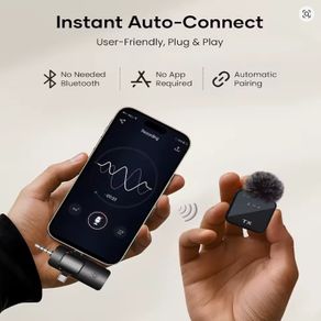 3in1 Wireless Lavalier Microphone for Camera, Phone, Video Recording Podcast Noise Reduction mic