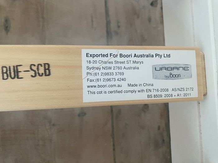 Boori Alice White Cot Bed & John Lewis Mattress