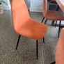 set of 3 burnt orange velvet chairs Image 2