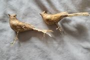 Christmas Gold Birds X 2