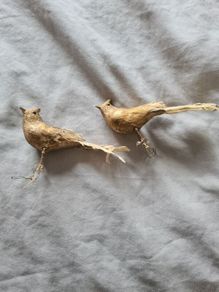 Christmas Gold Birds X 2
