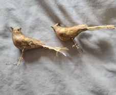 Christmas Gold Birds X 2